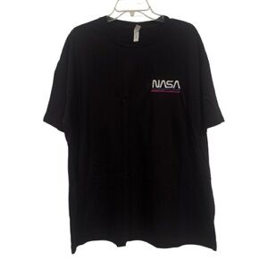NASA Black Short Sleeve Embroidered Tee 2XL NWOT